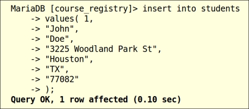 Inserting data