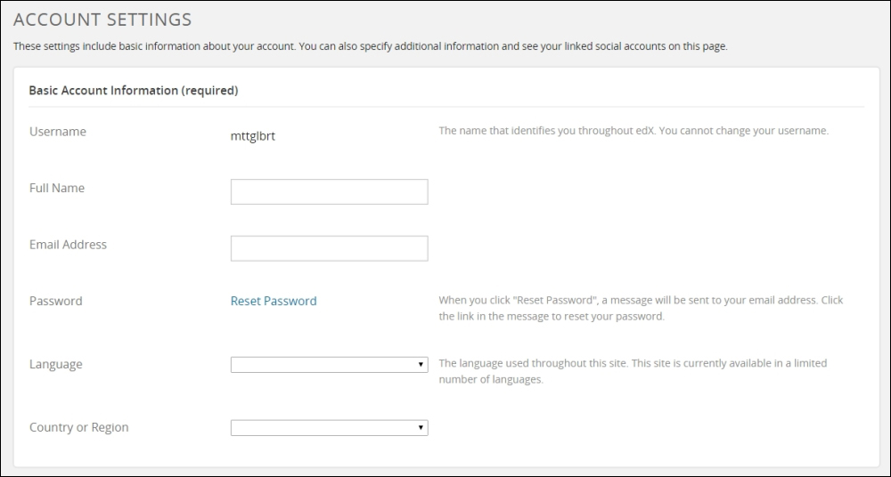 Creating your edX account