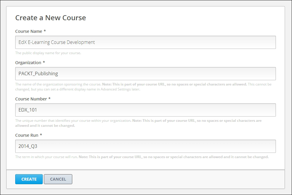 Creating your course