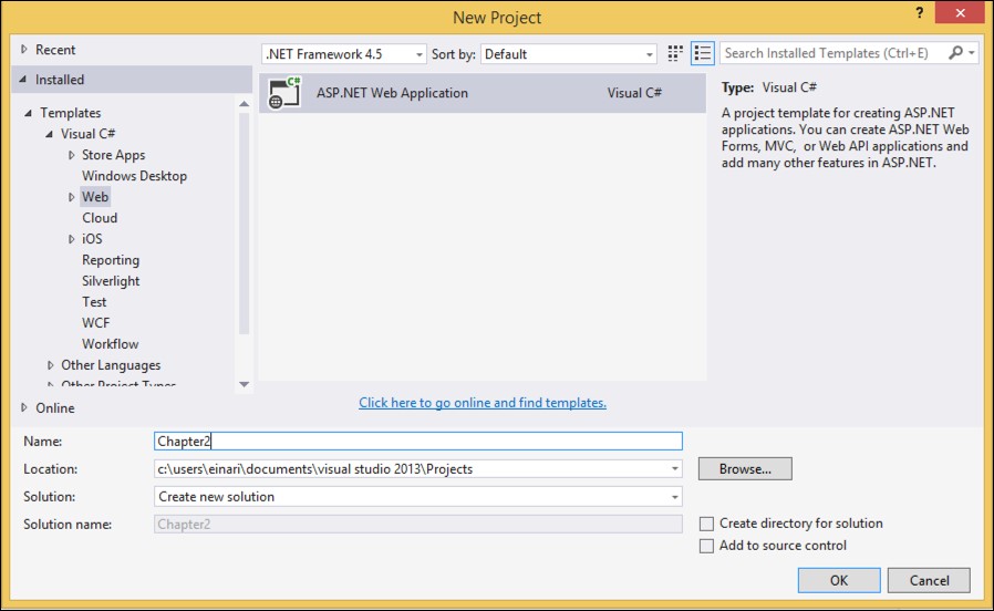 Getting started – creating an MVC template