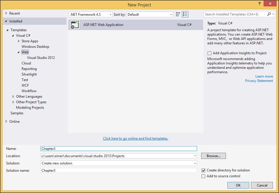 Getting started – creating an MVC template