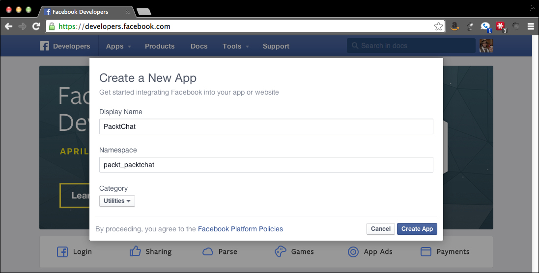 Registering a Facebook application Building Scalable Apps with Redis and Node.js