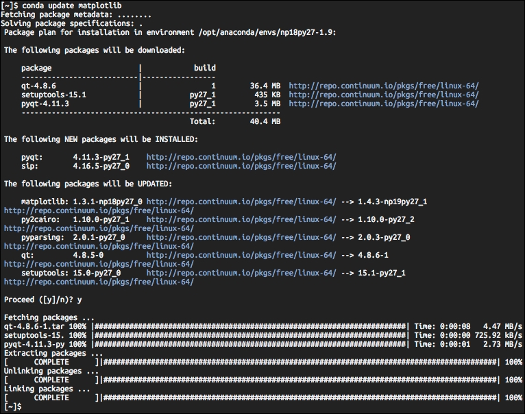 Updating existing packages