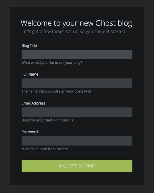 Creating your user account