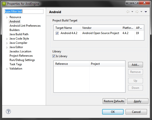 Adding AndEngine to the Eclipse IDE
