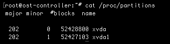 cat /proc/partitions