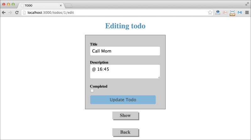 Redesigning the Todo application