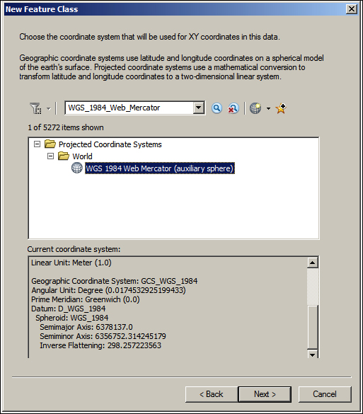 Creating the feature classes