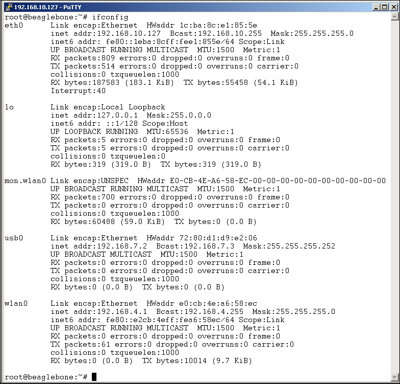 Setting up a static IP on the BeagleBone