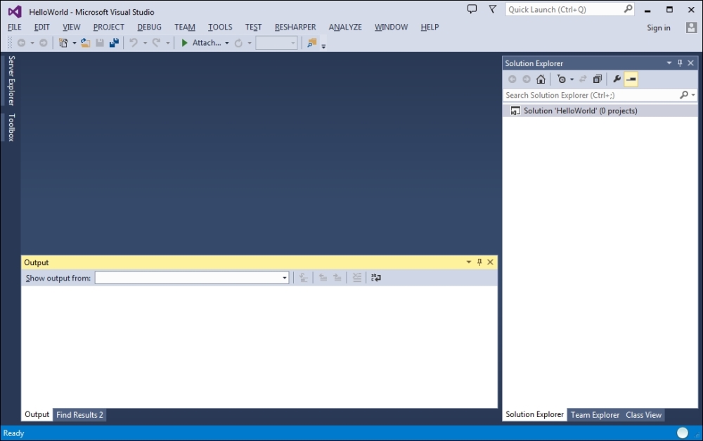 Creating the HelloWorld solution and project