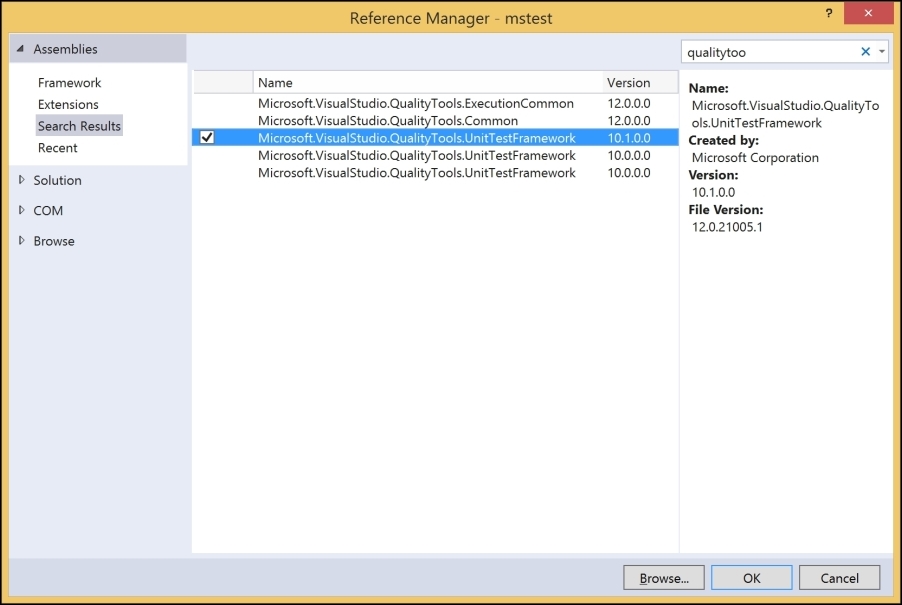 Testing with Visual Studio