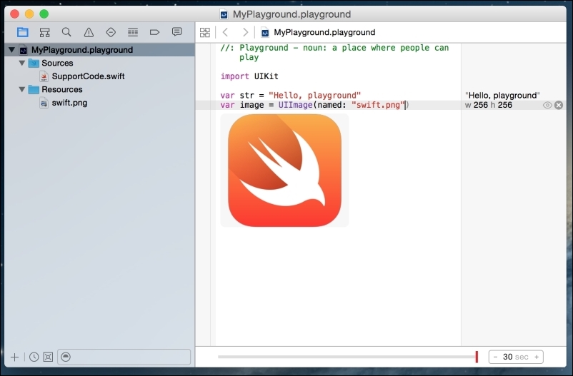 Showing images in a Playground