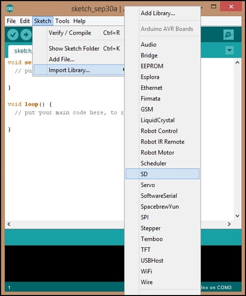 Adding SD and WAV file libraries to your Arduino sketch