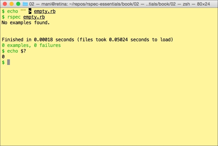 Running our first spec