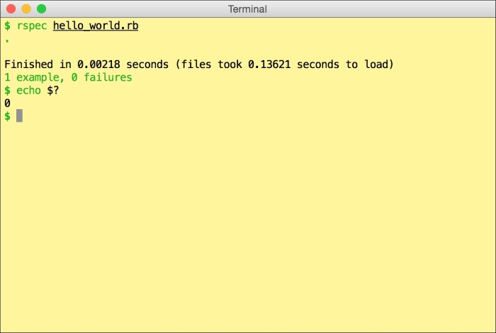 Running our first spec