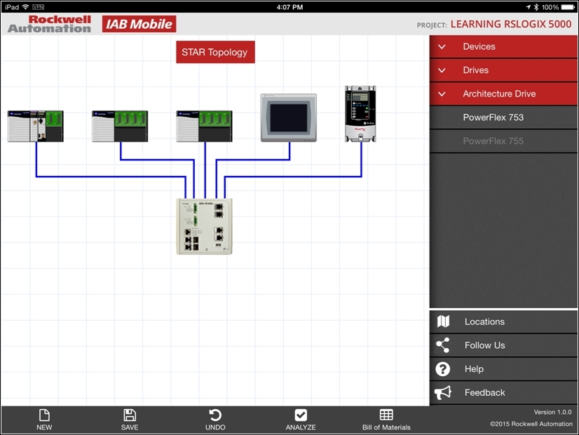 The Rockwell Automation Integrated Architecture Builder mobile app