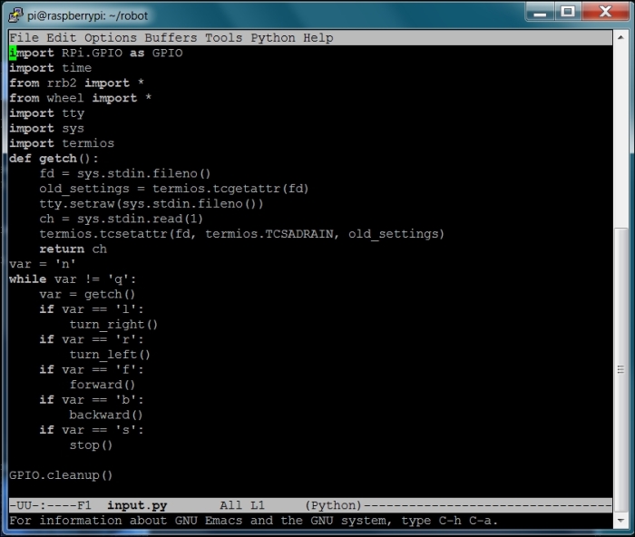 Using the robot library to programmatically control your robot