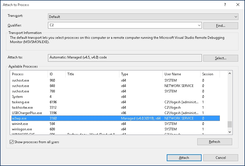 Debugging a Sitecore application