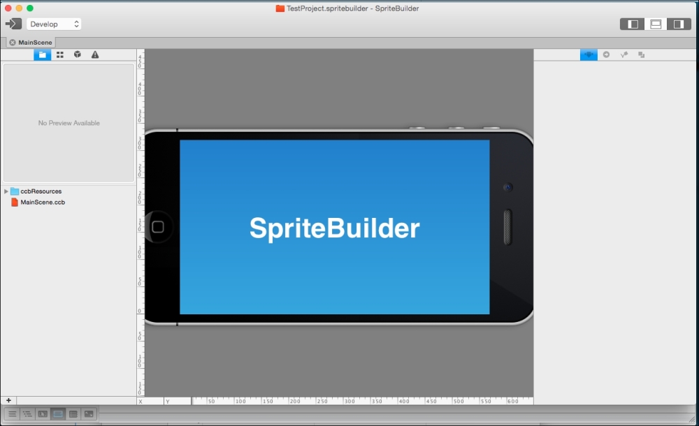 Creating a new project via SpriteBuilder
