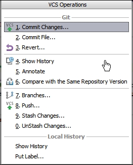 Quickly executing VCS actions