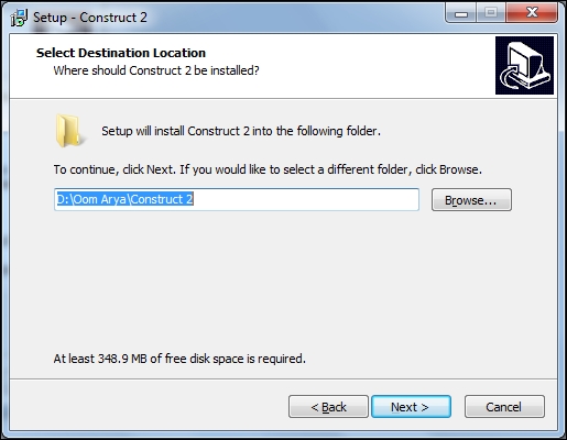 Walking through the installation of Construct 2
