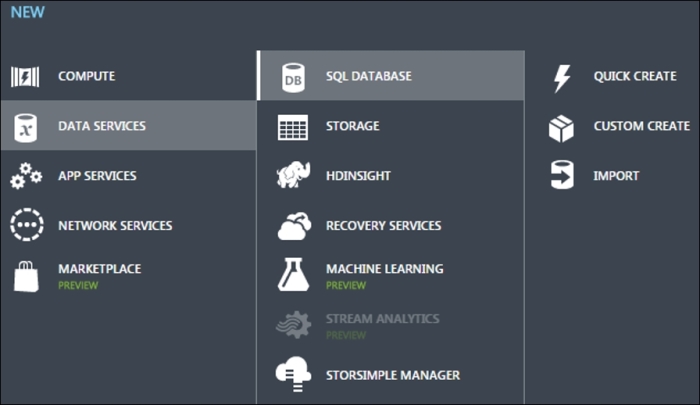 Creating a Microsoft Azure SQL database