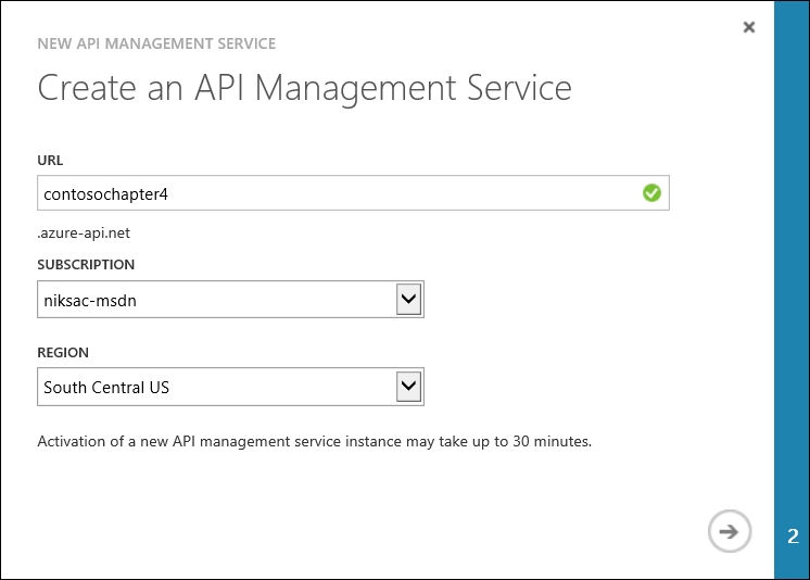 Creating an API Management service