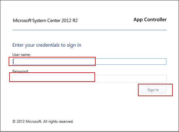 Logging in to the App Controller interface
