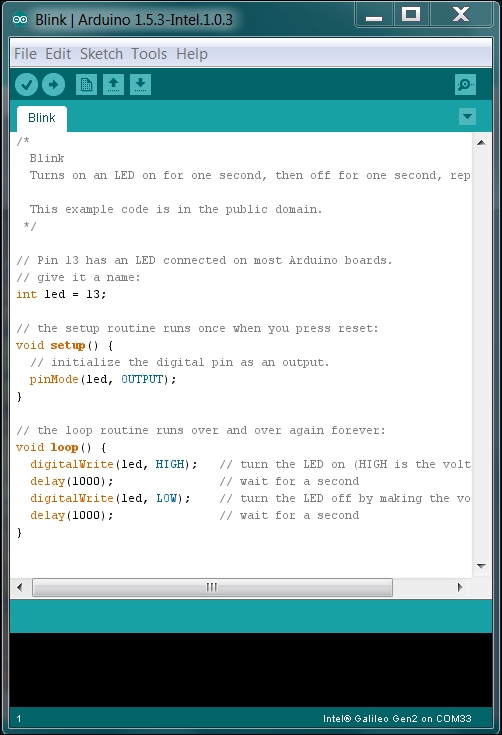 Opening and uploading a file to the Galileo