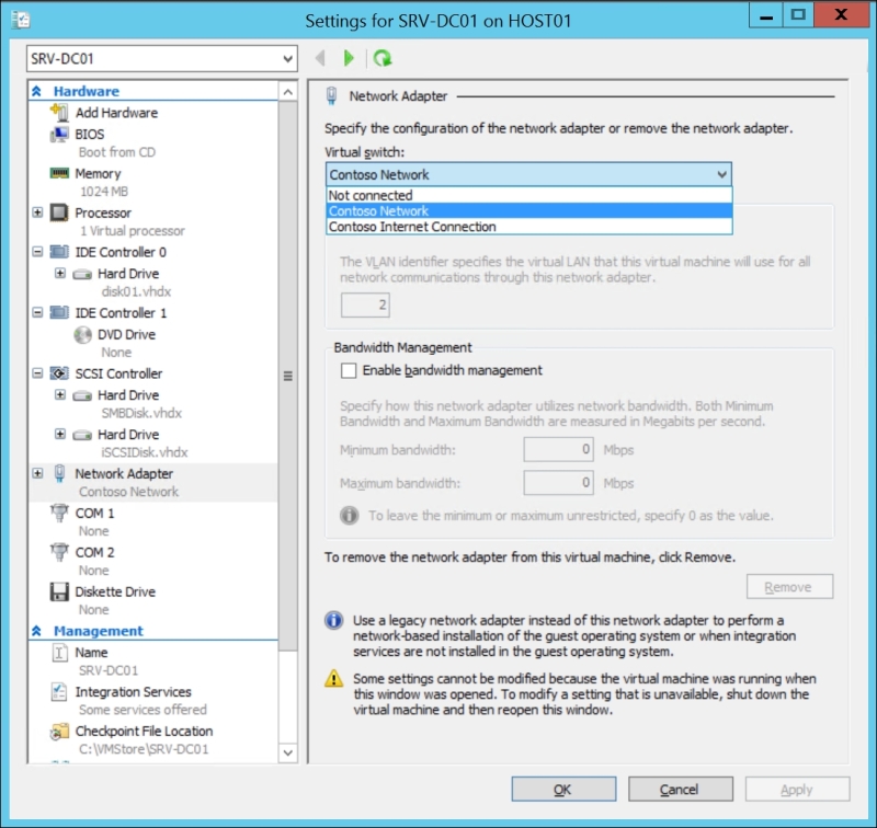 Connecting a VM to a Virtual Switch
