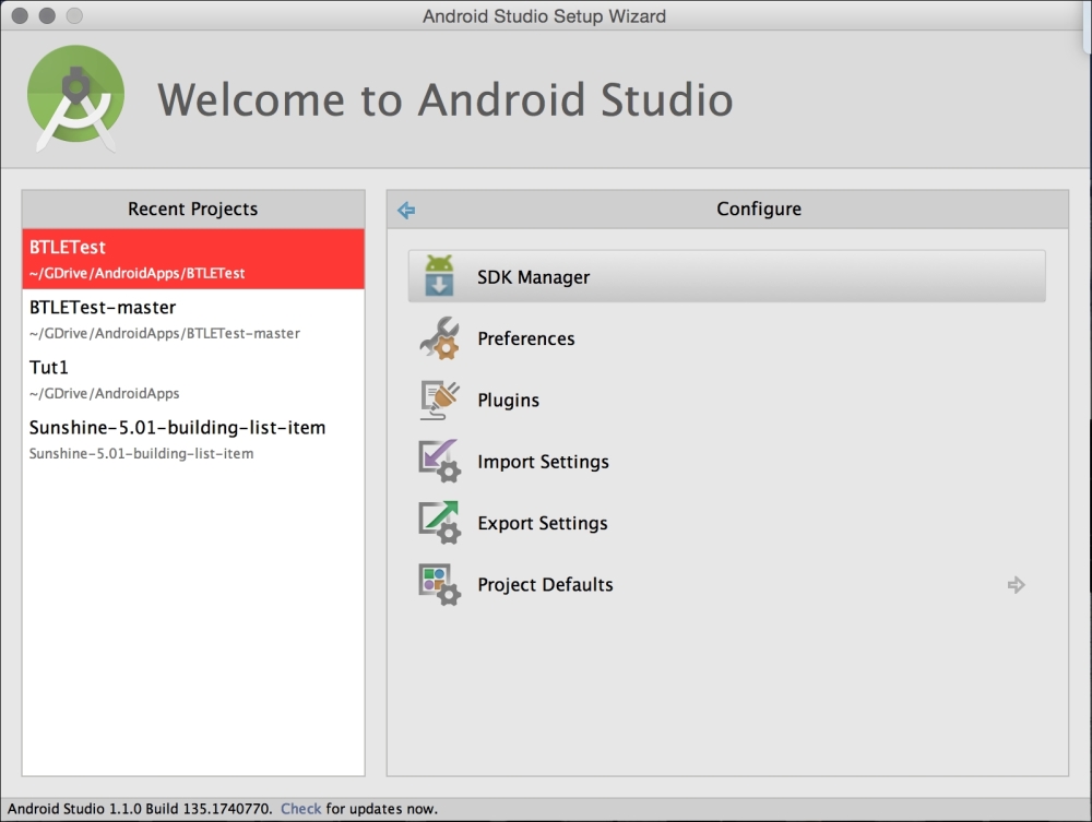 Setting up the Android Software Development Kit