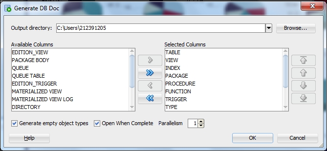 DB Doc generation
