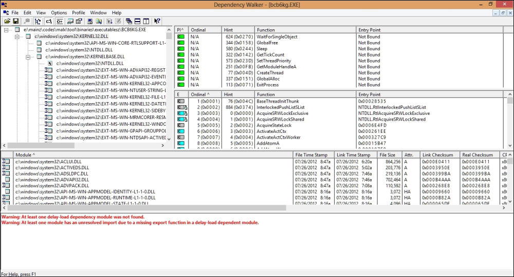 Too much leech with Dependency Walker
