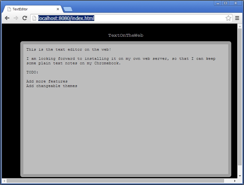 Running in the browser