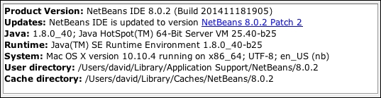 NetBeans user directory