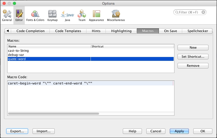 Macro recording and playback