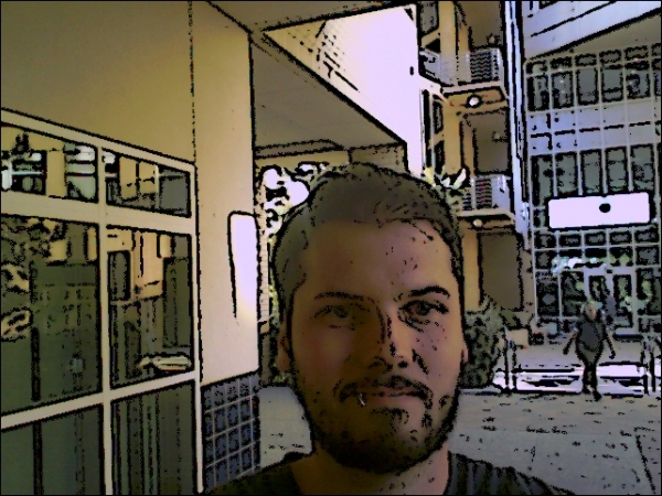 Combining colors and outlines to produce a cartoon
