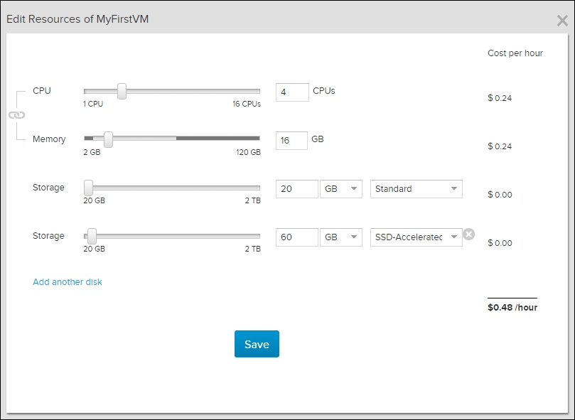 Editing the virtual machine properties using vCloud Air