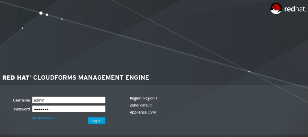 Accessing the Red Hat CloudForms Management Engine web console