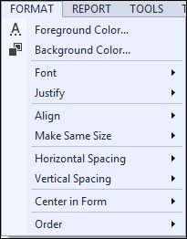 Report formatting, toolbars, and document outline