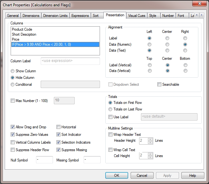 Calculations and flags in the script