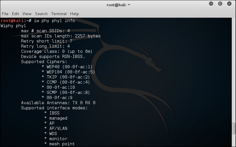 Mapping the wireless adapter into Kali