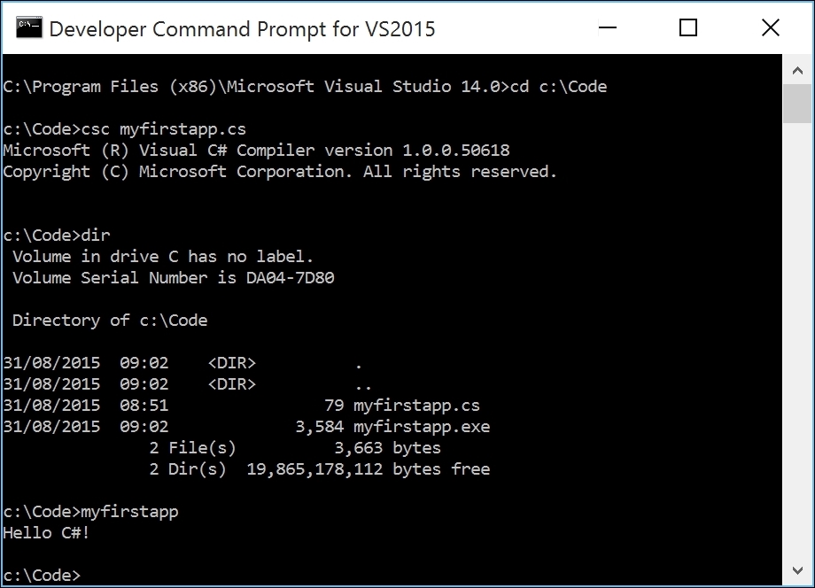 compiling code on command prompt