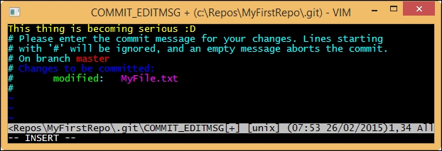 Modify a committed file
