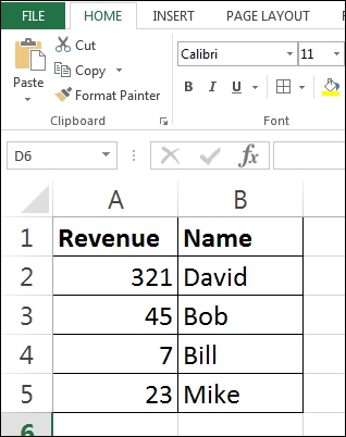 Manually creating data