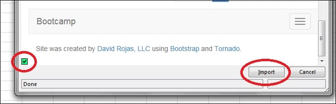 Importing data from the Web