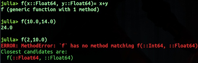 Methods in multiple dispatch