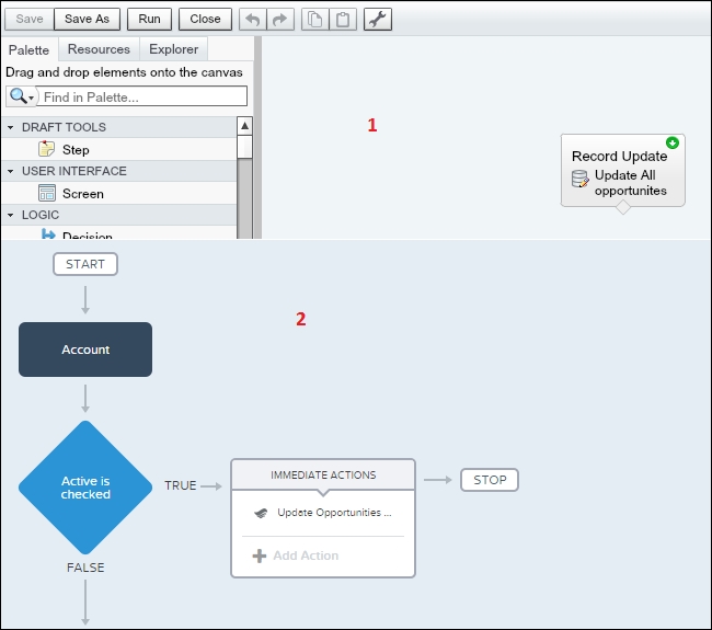 Solution 2 – a combination of Visual Workflow and Process Builder