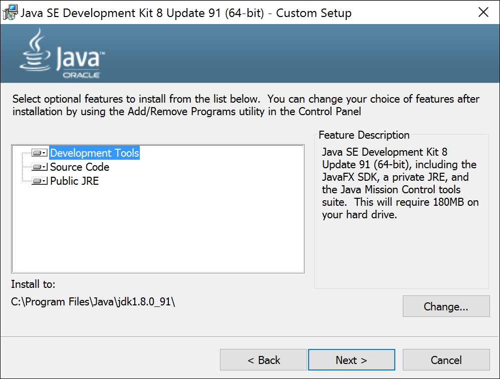 Time for action - installing JDK