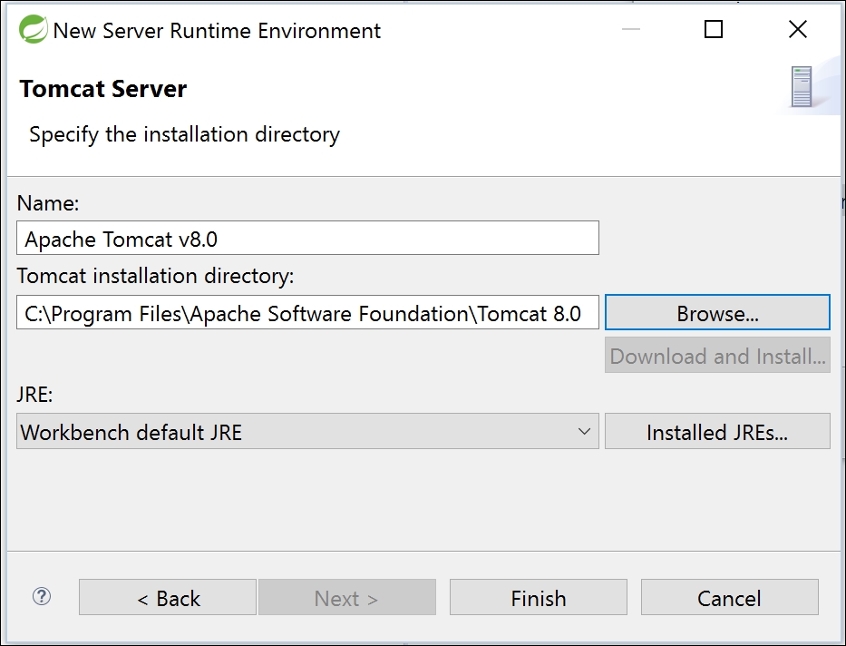 Time for action - configuring Tomcat on STS